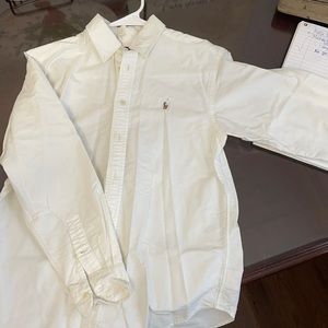 EUC white buttons down with embroidered logo